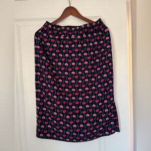 J. Crew Blue and Pink Floral Pencil Skirt